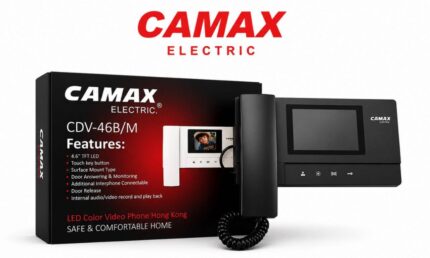 مانیتور آیفون تصویری CAMAX مدل CDV-46B/M با نمایشگر رنگی 4.6 اینچ، حافظه ضبط تصویر و ویدئو، کلید لمسی و قابلیت باز کردن درب