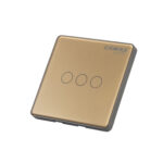 کلید لمسی سه پل لمسی هوشمند ظلایی کامکث،CAMAX،شیشه زد خش،کنترل از هر جای دنیا ،برنامه و سناریو ، دستیار صوتی