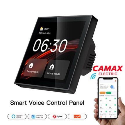 تاچ پنل 4 اینچ،دستیار صوتی ،کنترل تمام کلید ها ،کنترل تمام خانه هوشمند.موزیک .هاب zigbee ،خانه هوشمند کامکث