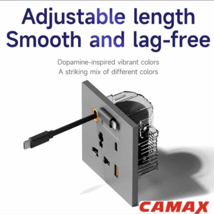 پریز شارژر دیواری با سیم فنری و پریز یونیورسال 20W