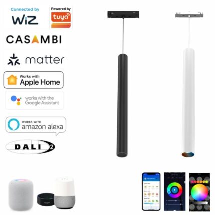 چراغ مگنتی لوله ای آویز 10وات قد 22 سانت WIFI  قابلیت نصب ریموت و تنظیم شدت و دمای نور