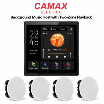 آمپلی فایر دیواری دو زون CAMAX با بلوتوث، USB، SD، AUX و صفحه نمایش لمسی