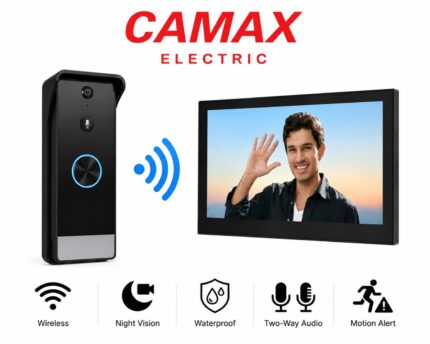 آیفون تصویری بیسیم CAMAX مدل 7RFB-TY با نمایشگر ۷ اینچ، اتصال WiFi، اپلیکیشن Tuya، دید در شب، تشخیص حرکت و بدون نیاز به سیم کشی